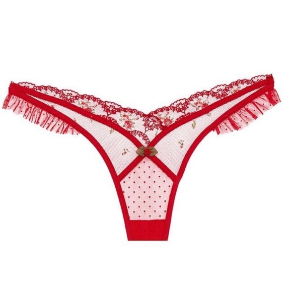 NWT
2 pc
For Love & Lemons Rouge Underwire bustier & panty set 
Sz L
Cherry red - Picture 6 of 15